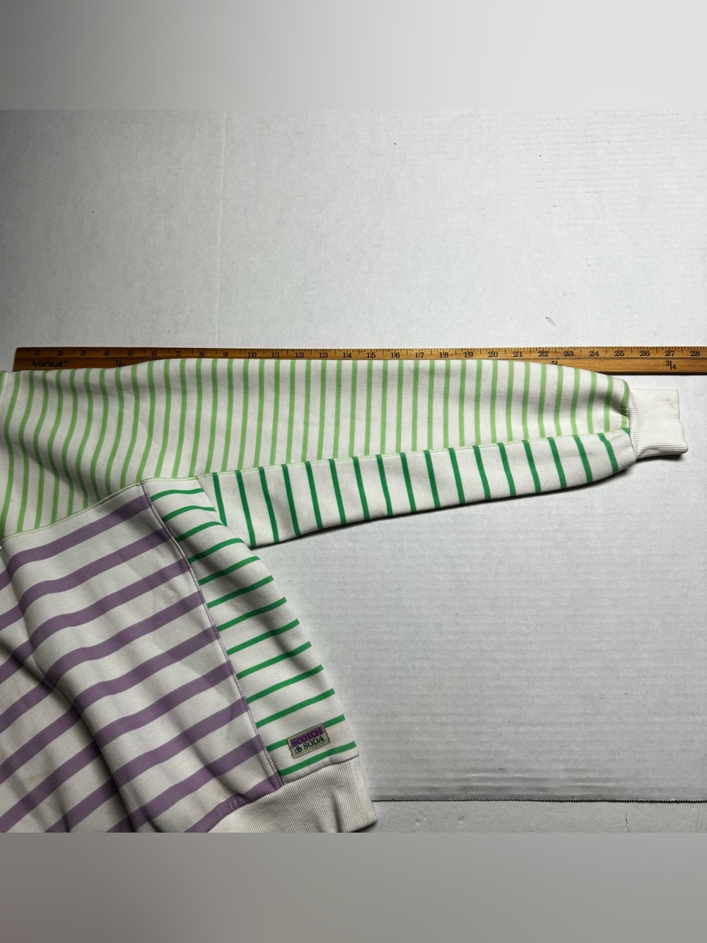 Scotch & Soda Women's Relaxed Half-Zip Sweatshirt In Stripe Size: XS - Picture 12 of 13